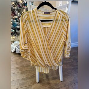 West Kei Yellow Striped Women's Top